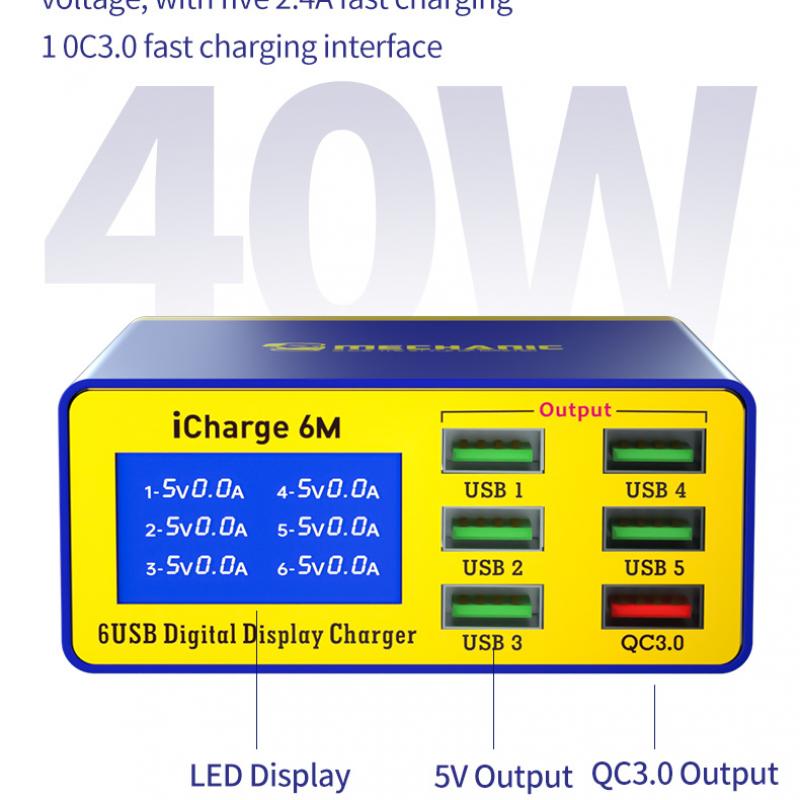 USB Interfaces Quick Charger LCD